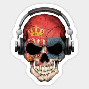 Dark Skull Deejay with Serbian Flag Sticker